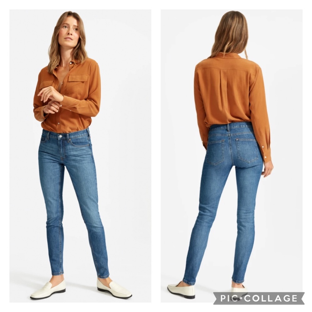 EUC Everlane Medium Wash The Mid-Rise Skinny Jeans